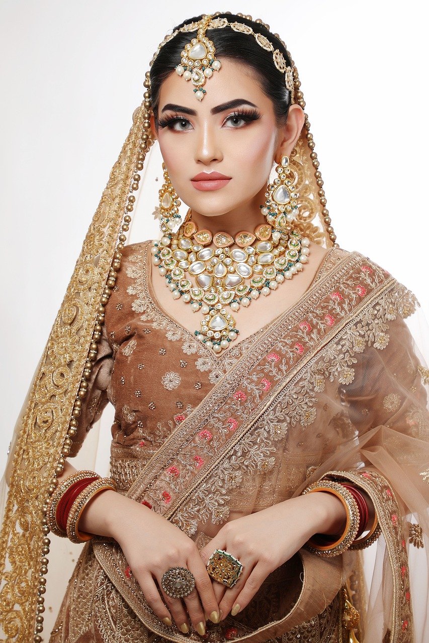 bride, bridal, beauty, bridal attire, bridal fashion, bridal jewelry, bridal makeup, bride portrait, celebration, culture, earrings, elegant, face, fashion