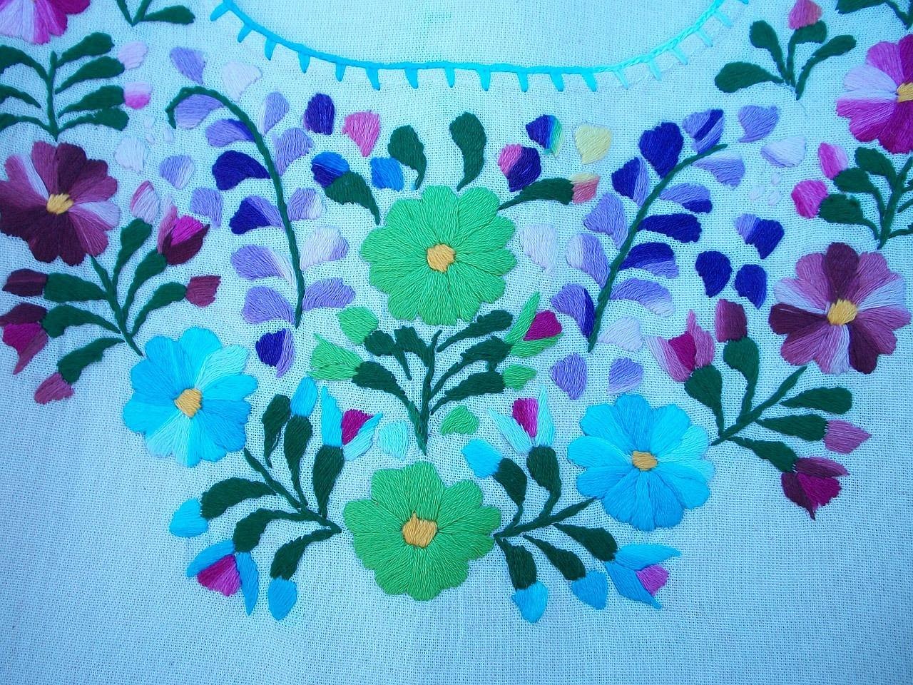 embroidery, beautiful flowers, nature, flower wallpaper, flowers, crafts, blouse, flower background, colors, lace, fabric, ornamental